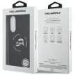 Karl Lagerfeld Silicone nauble Heads And Circle MagSafe case Samsung Galaxy S25 Edge tok, fekete