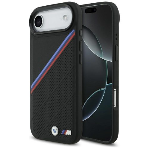 BMW M Tricolor Metal Logo MagSafe iPhone 17 Air tok, fekete