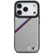 BMW M Tricolor Metal Logo MagSafe iPhone 17 Pro tok, szürke