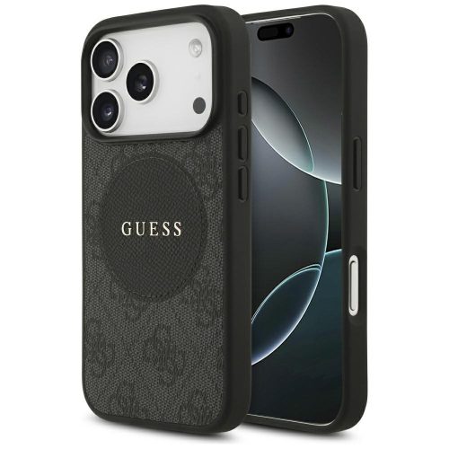 Guess 4G Circle Classic Logo MagSafe iPhone 17 Pro tok, fekete