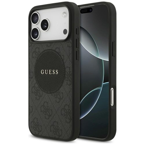 Guess 4G Circle Classic Logo MagSafe iPhone 17 Pro Max tok, fekete