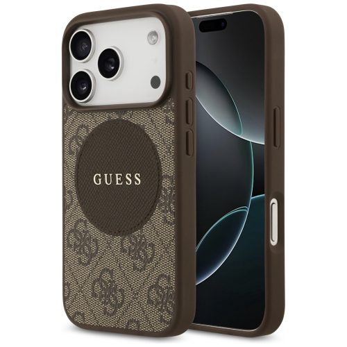 Guess 4G Circle Classic Logo MagSafe iPhone 17 Pro tok, barna