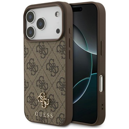 Guess 4G Small Classic Logo MagSafe case iPhone 17 Pro tok, barna