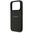 Guess Grained Ring MagSafe case iPhone 17 Pro tok, fekete