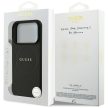 Guess Grained Ring MagSafe case iPhone 17 Pro tok, fekete