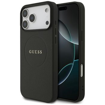   Guess Grained Ring MagSafe case iPhone 17 Pro Max tok, fekete
