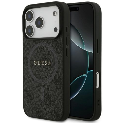 GUESS iPhone 17 Pro MagSafe GUHMP17LG4GFRK (PU 4G Ring Classic Logo) tok, fekete