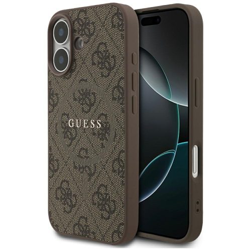 GUESS iPhone 17 MagSafe GUHMP17SG4GFRW (PU 4G Ring Classic Logo) tok, barna
