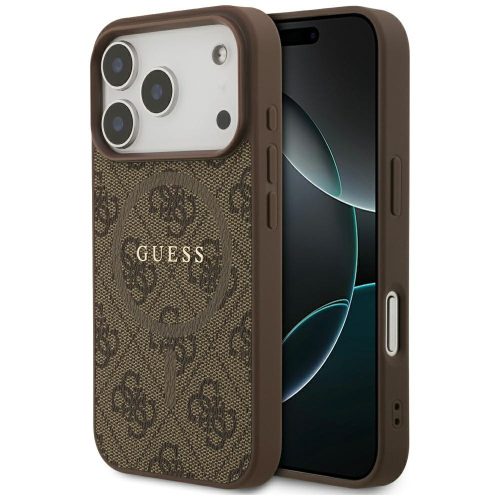 GUESS iPhone 17 Pro MagSafe GUHMP17LG4GFRW (PU 4G Ring Classic Logo) tok, barna