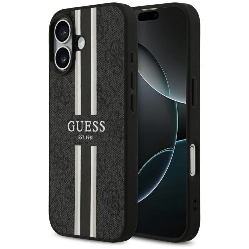 Guess 4G Printed Stripes MagSafe iPhone 17 tok, fekete