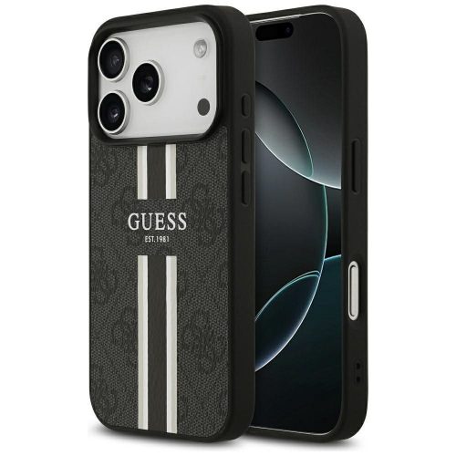 GUESS case IPHONE 17 Pro MagSafe GUHMP17LP4RPSK (4G Printed Stripes) tok, fekete
