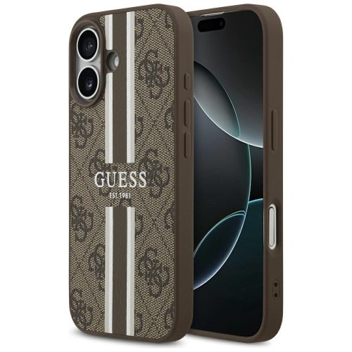 Guess 4G Printed Stripes MagSafe case iPhone 17 tok, barna