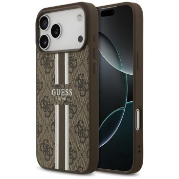   GUESS iPhone 17 Pro Max MagSafe GUHMP17XP4RPSW (4G Printed Stripes) tok, barna