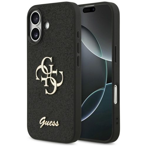 Guess Fixed Glitter Big 4G case iPhone 17 tok, fekete