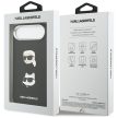 KARL LAGERFELD iPhone 17 Air MagSafe KLHCP17MPSFDHPOK (FW Grained PU W/ K&C Heads Pins & Logo) tok, fekete