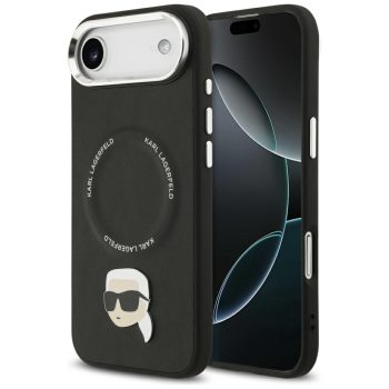   KARL LAGERFELD iPhone 17 Air MagSafe KLHMP17MPSMLRKLK (PU Karl Pin) tok, fekete