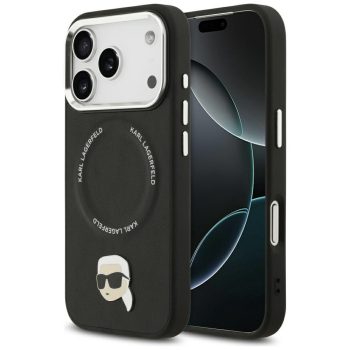   KARL LAGERFELD case IPHONE 17 Pro Max MagSafe KLHMP17XPSMLRKLK (PU Karl Pin) tok, fekete