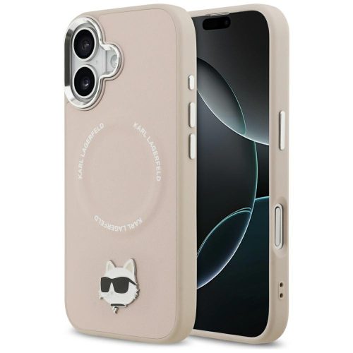 Karl Lagerfeld Choupette Pin MagSafe Case iPhone 17 tok, rózsaszín