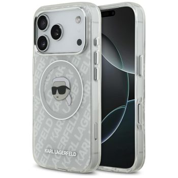   Karl Lagerfeld IML Karl Head Logo MagSafe iPhone 17 Pro tok, szürke