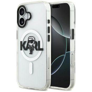   Karl Lagerfeld IML Karl Sketch Logo MagSafe Case iPhone 17 tok, átlátszó