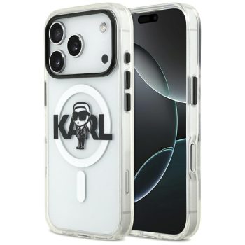   Karl Lagerfeld IML Karl Sketch Logo MagSafe Case iPhone 17 Pro tok, átlátszó