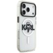 Karl Lagerfeld IML Karl Sketch Logo MagSafe Case iPhone 17 Pro tok, átlátszó