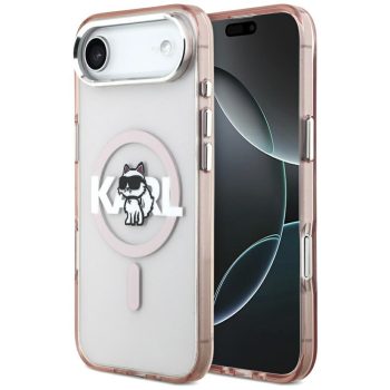   Karl Lagerfeld IML Choupette Sketch Logo MagSafe iPhone 17 Air tok, rózsaszín