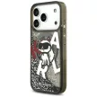Karl Lagerfeld Liquid Glitter Choupette Logo MagSafe iPhone 17 Pro tok, fekete