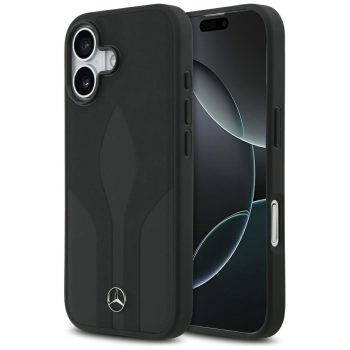 Mercedes Leather The Move MagSafe case iPhone 17 tok, fekete