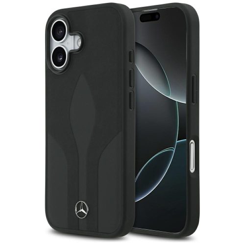 Mercedes Leather The Move MagSafe case iPhone 17 tok, fekete