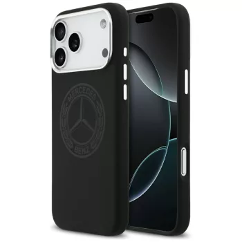   Mercedes Case Silicone Vintage Logo MagSafe iPhone 17 Pro Max, tok, fekete