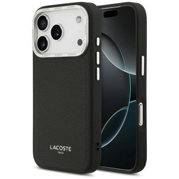   Lacoste Champs Elysees Silver Logo MagSafe Case iPhone 17 Pro tok, fekete