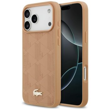   Lacoste Nomograme tok, Gold Logo MagSafe iPhone 17 Pro Max tok, rózsaszín