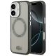 Lacoste Shockproof tok, átlátszó Frosted MagSafe iPhone 17 tok, szürke