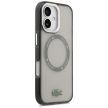 Lacoste Shockproof tok, átlátszó Frosted MagSafe iPhone 17 tok, szürke