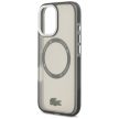 Lacoste Shockproof tok, átlátszó Frosted MagSafe iPhone 17 tok, szürke