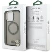 Lacoste Shockproof tok, átlátszó Frosted MagSafe iPhone 17 tok, szürke