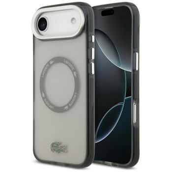   Lacoste Shockproof tok, átlátszó Frosted MagSafe iPhone 17 Air tok, szürke