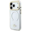 Lacoste Shockproof Frosted Case Gold Logo MagSafe Case iPhone 17 Pro tok, átlátszó-arany