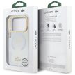 Lacoste Shockproof Frosted Case Gold Logo MagSafe Case iPhone 17 Pro tok, átlátszó-arany