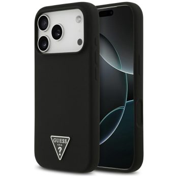   GUESS case IPHONE 17 Pro MagSafe GUHMP17LSCTRLMK (Silicone W/ Triangle Logo) tok, fekete