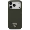 Guess Silicone Triangle Logo MagSafe iPhone 17 Pro tok, khaki