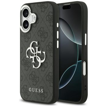   GUESS iPhone 17 GUHCP17SP4G4SMCK (4G PU Leather Case with Big 4G and Classic Logo Metal Camera Frame) tok, fekete