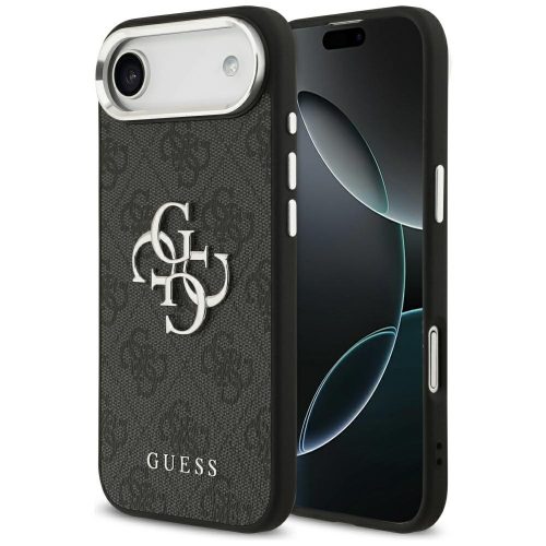 GUESS iPhone 17 Air GUHCP17MP4G4SMCK (4G PU Leather Case with Big 4G and Classic Logo Metal Camera Frame) tok, fekete