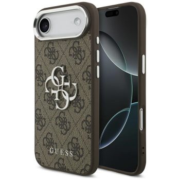   GUESS iPhone 17 Air GUHCP17MP4G4SMCW (4G PU Leather Case with Big 4G AND Classic Logo Metal Camera Frame) tok, barna