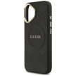 GUESS iPhone 17 MagSafe GUHMP17SPSAMSECK (PU W/ Peony Hot Stamp) tok, fekete