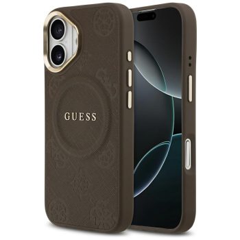   GUESS iPhone 17 MagSafe GUHMP17SPSAMSECW (PU W/ Peony Hot Stamp) tok, barna