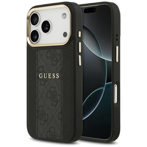 Guess 4G Stripe MagSafe iPhone 17 Pro tok, fekete