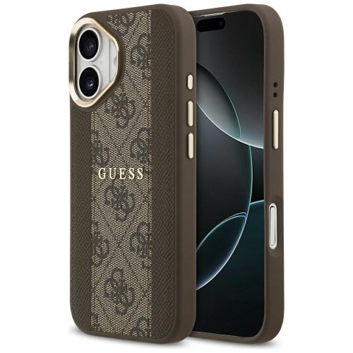 GUESS iPhone 17 MagSafe GUHMP17SPG4SEMCW (PU W/ 4G Stripe) tok, barna