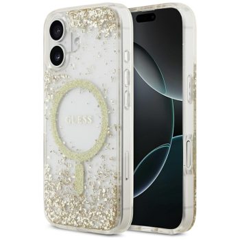 Guess Resin Bottom Glitter MagSafe iPhone 17 tok, arany